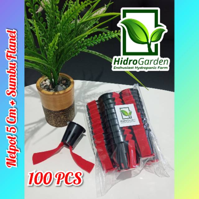 NETPOT 5 CM DAN SUMBU FLANEL HIDROPONIK 100 PCS