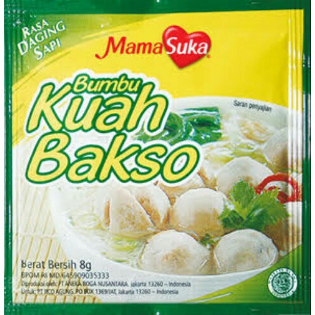 

Kuah Bakso Penyedap Rasa Mamasuka Rasa Daging Sapi (1 Renteng Isi 12 Pcs)