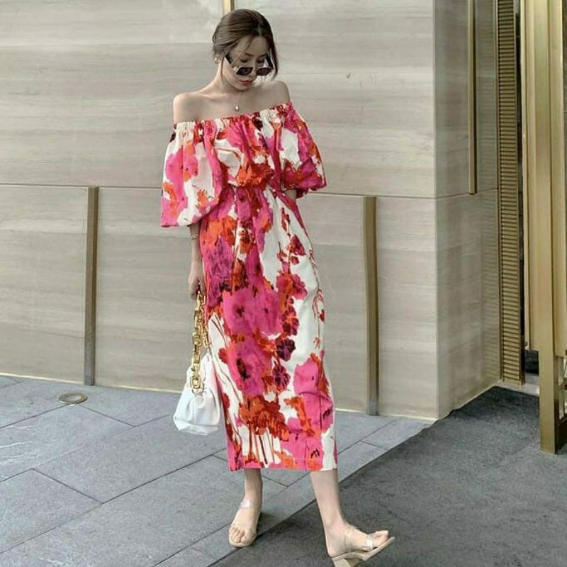 Pink flower seo ye ji sabrina premium dress - bikinibandit