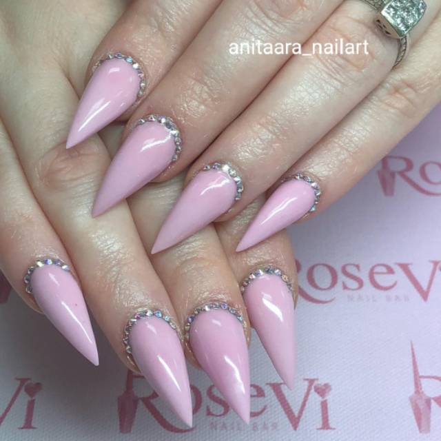Kuku palsu wedding pink / fake nails / nail art pink