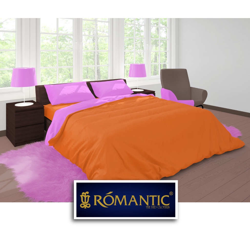 Two Tone Bedcover ROMANTIC Pink x Orange aesthetic Bandung