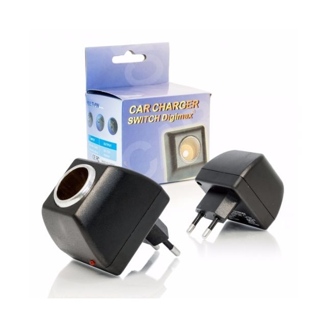 Converter colokan mobil EU Plug Car Charger Switch adaptor 12V 500mA