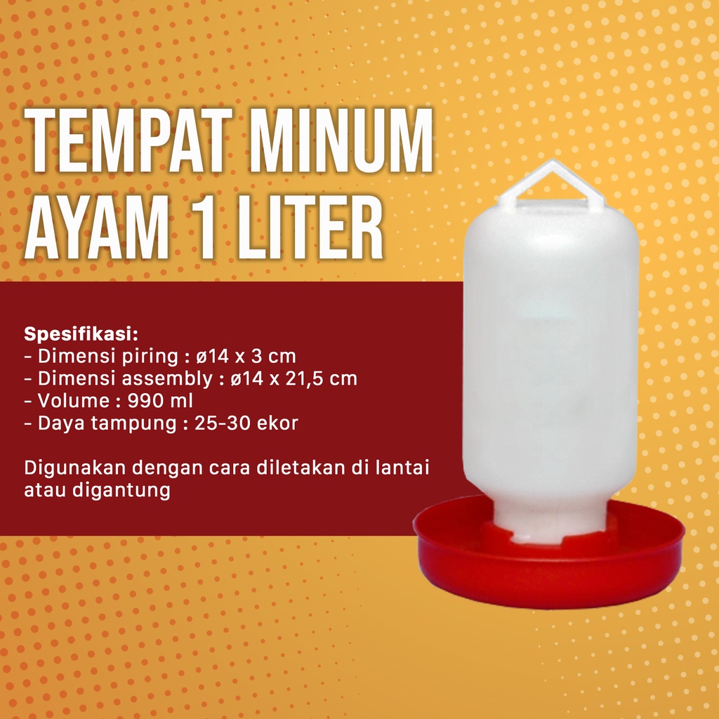 TEMPAT MINUM AYAM 1 L MEDION / TEMPAT MINUM AYAM