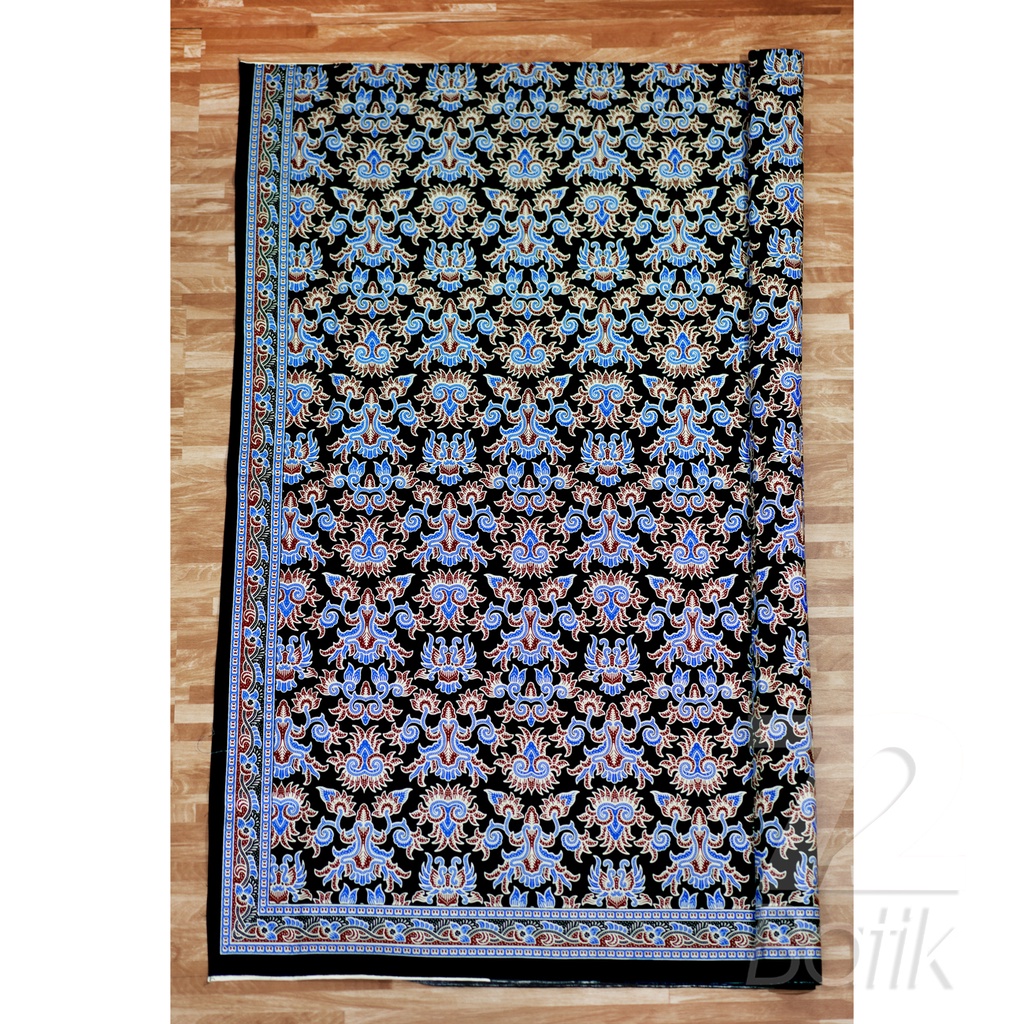 KAIN BATIK KATUN Premium Motif Arum Sari Warna Biru Hitam Putih 726541 Cap 72 Jarik Jarit Samping Kebat Panjang Batik Katun Modern Premium Bahan Seragam Batik Pernikahan Kantor Keluarga Murah Kamen Jadi Batik Bali Lembaran