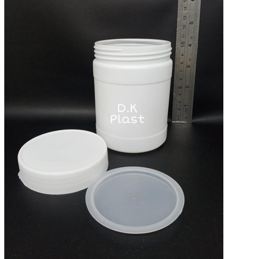 ☁ Pot Lurus Botol Lem Fox 500gr / Botol HDPE Jar Fox 500 gr Botol Plastik Toples bulat isi 10pc ✦