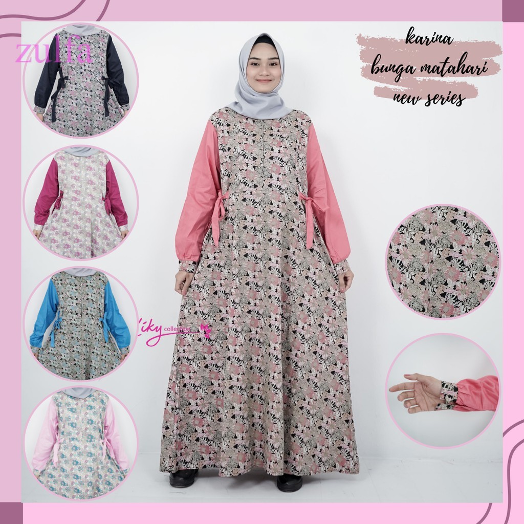 COD- Gamis Dewasa Wanita Muslimah Fashion Katun Jepang Original Cantik  Karina Matahari New