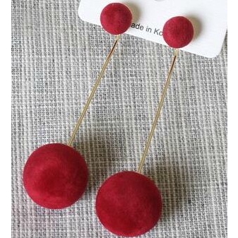 Korea Anting wanita Pejantan Fashion Ring Bola-Red