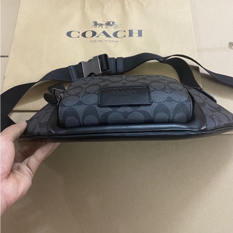 【Ship immediately】New COACH 3765 2716 2724 6653 Men's TRACK Waist Bag Chest Bag Shoulder Bag Crossbody Bag