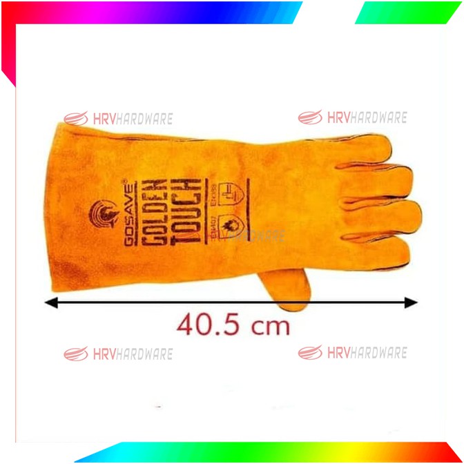 Sarung Tangan Kulit Las 16 Inch Gosave Golden Touch Welding Safety Glove Leather Argon Super Lentur