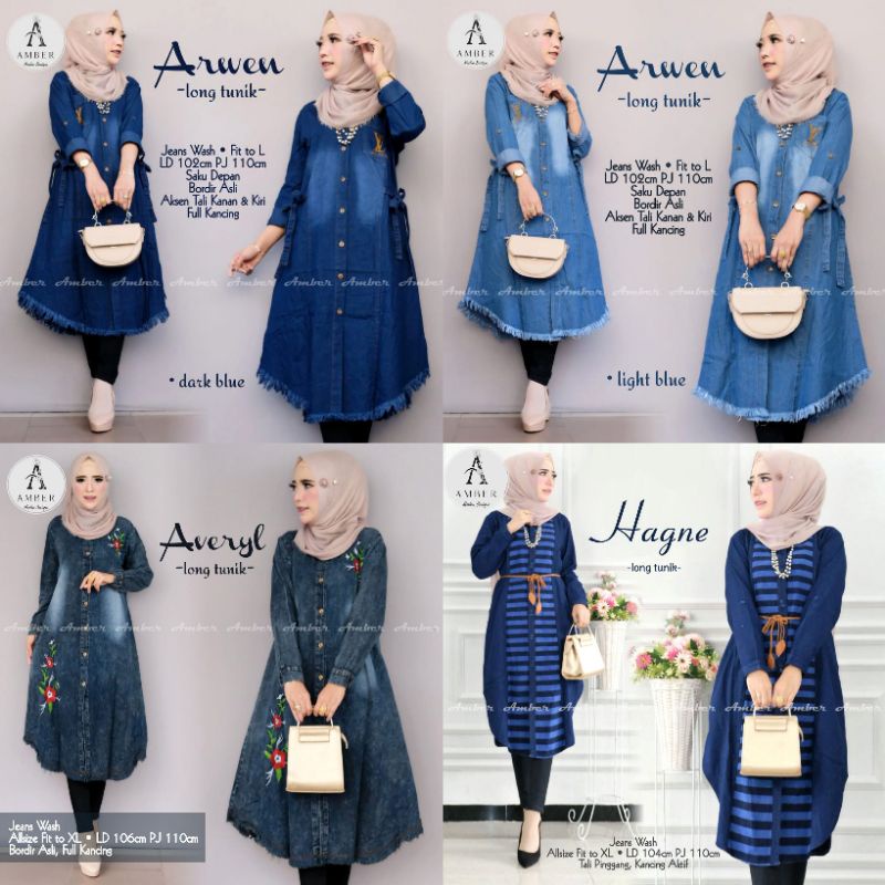 Baju Wanita Terbaru 2020 Arwen Long Tunik  Levis Atasan Muslimah