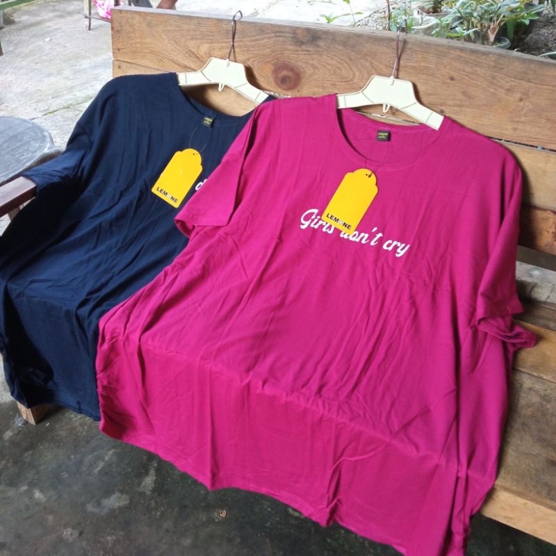 kaos merk lemone ori SUPER JUMBO ukuran 9XL // atasan kaos jumbo merk lemone bahan spandex tebal LD1
