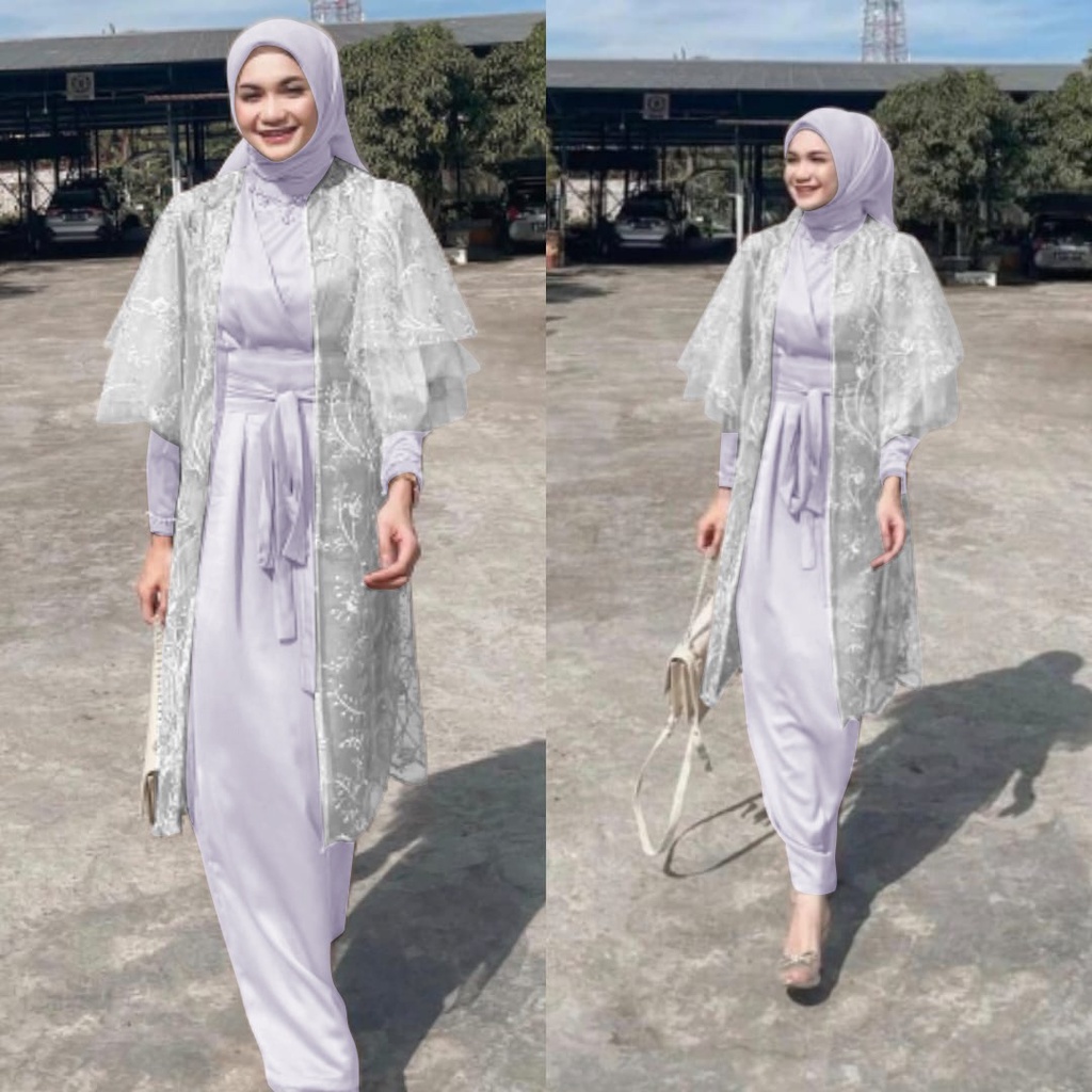 O2 Fashion / Lucia brukat tile dress set / bisa cod