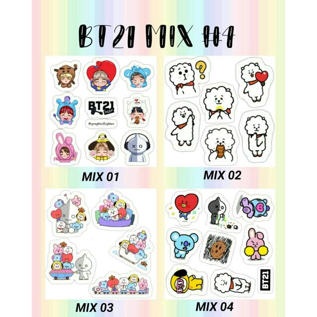STICKER BT21 WATERPROOF/ANTI AIR MURAH