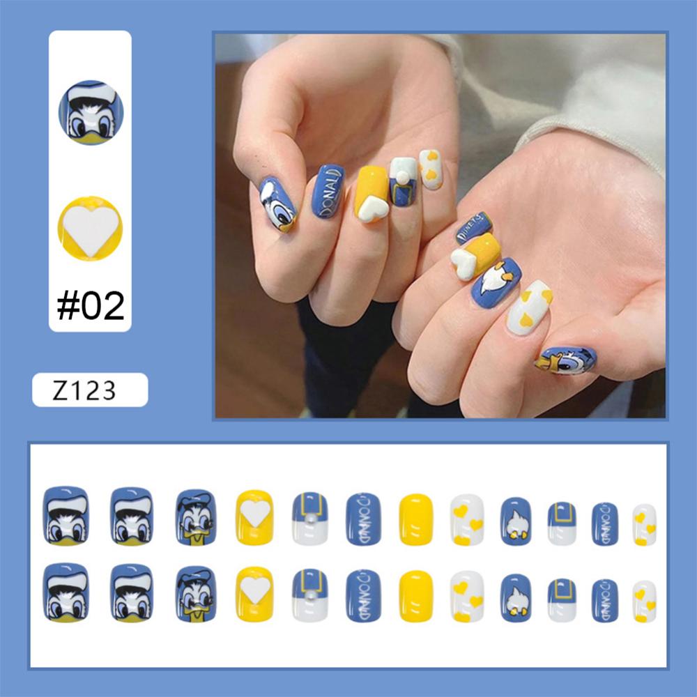 Timekey 24pcs / set Stiker Kuku Palsu Bisa Dilepas Untuk Aksesoris Nail Art / Manicure it A9K5