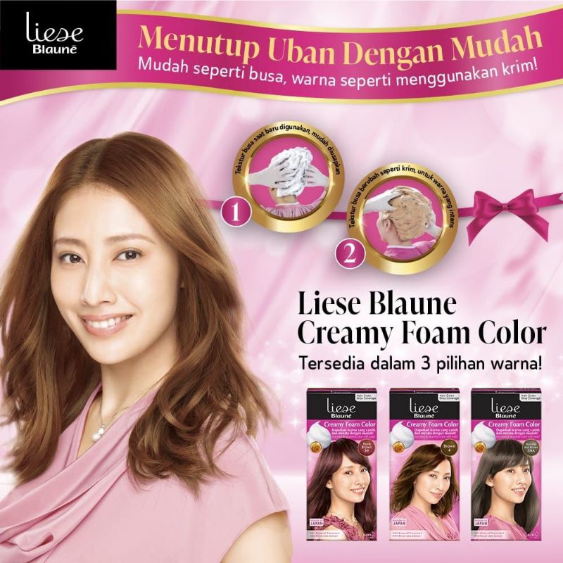 Liese Blaune Creamy Foam Hair Color penutup uban