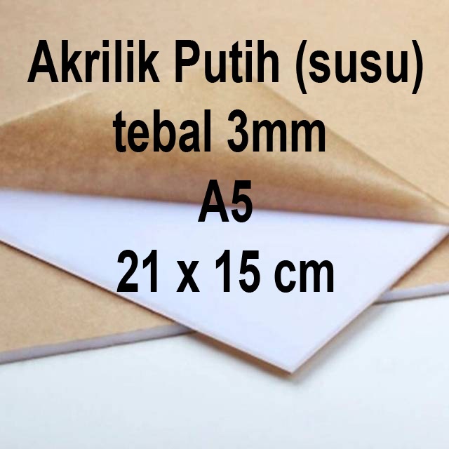 Akrilik Lembaran Putih Susu  A5 3mm