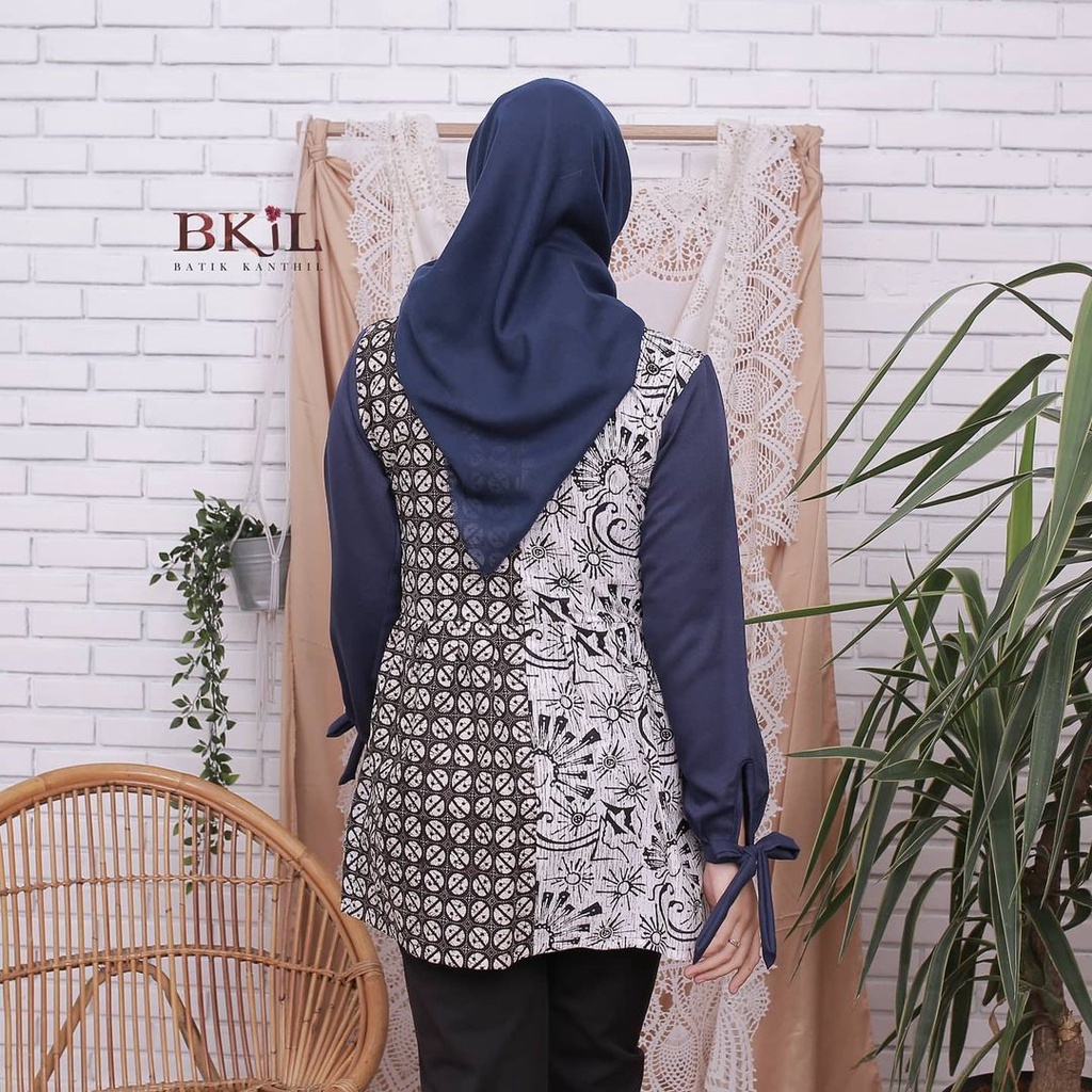 tey-17 Batik wanita ASJ SA HRB026 Kenongo Kemeja Tosca Pendek-2