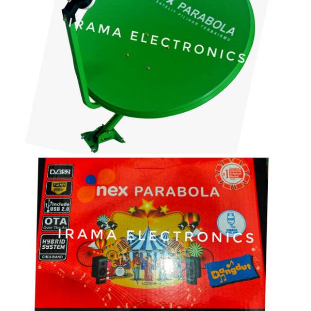 (NON COD) Solid Dish Parabola Nex Lengkap plus Receiver Nex Parabola Merah