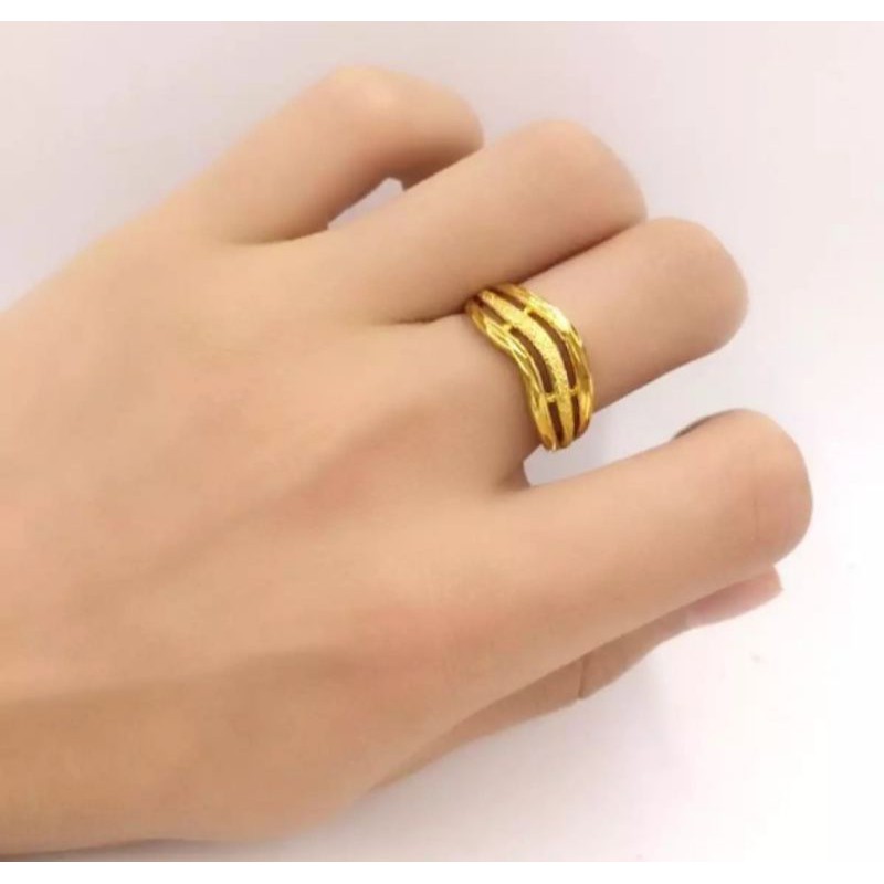 [ Koleksi Taobao ] Vietnam endapan Emas Cincin pasangan model Terlaris bahan berlapis emas 23k