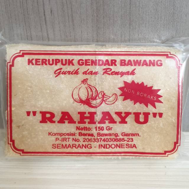 

Kerupuk gendar rahayu / gendar bawang asli semarang