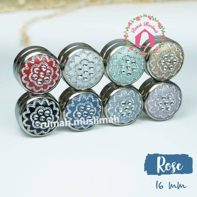 Bros magnet hijab turki ROSE 16 mm magnetic brooch pin jilbab peniti turki original jepit kerudung