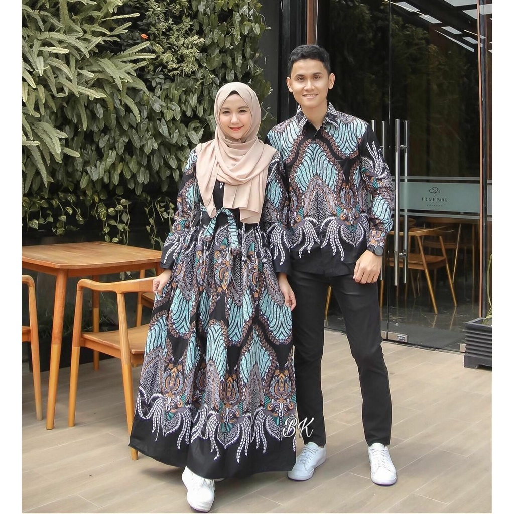 Couple Gamis &amp; kemeja/hem batik asli pekalongan matt.katun halus gamis allsize ld100 pj138, kemeja dan hem size m l xl nyaman dipakai kualitas nomor satu dijamin bagus dan termurah