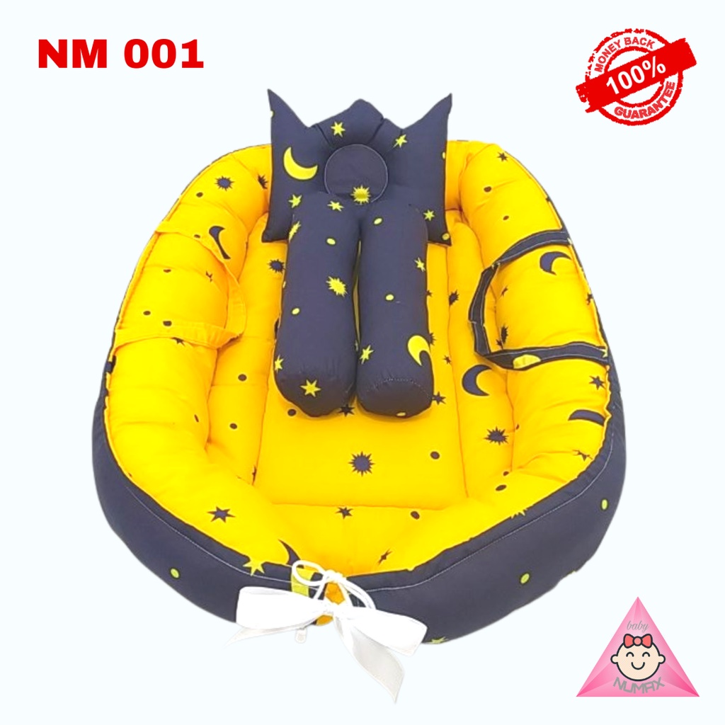 KASUR BAYI LIPAT MODEL BOAT TERBARU MOTIF STARRY COMBINE / KASUR BAYI PERAHU SET BED COVER KELAMBU-1