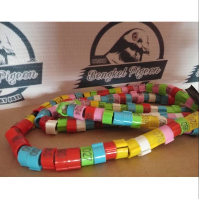 Ring gelang kaki clip burung merpati dara balap pos kolongan buka tutup bongkar pasang nomor seri