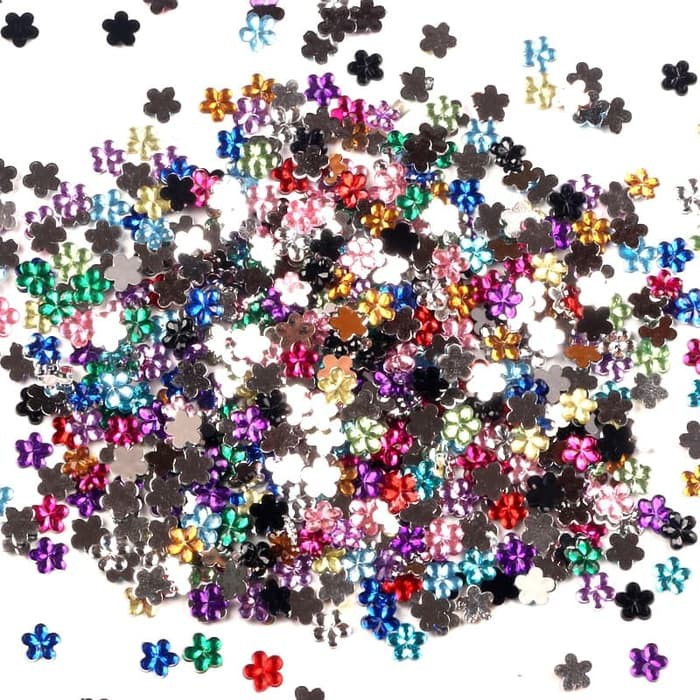 Flatback Acrylic Rhinestone - Mini Flower Shape (50pcs)