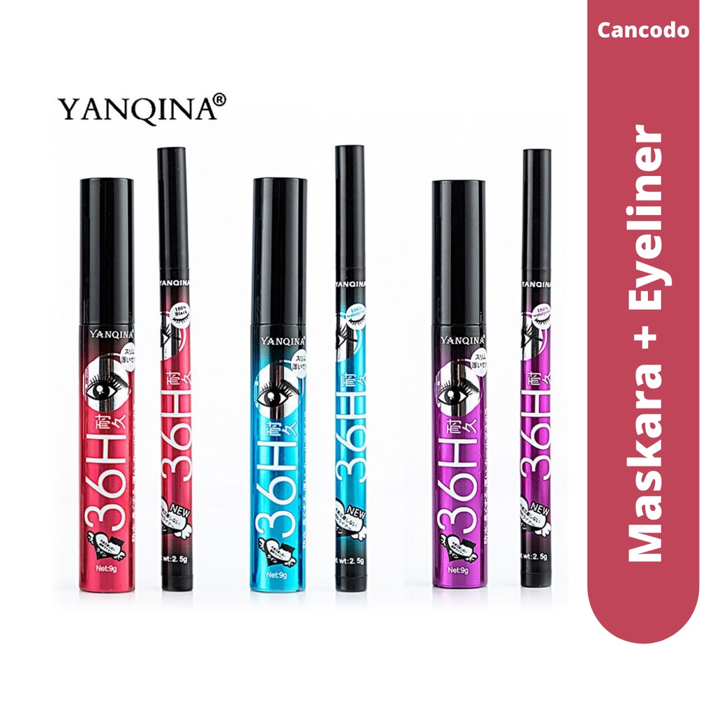 YANQINA Liquid Eyeliner  Korea Pen Mascara 2in1 Waterproof Eye Makeup - Cancodo