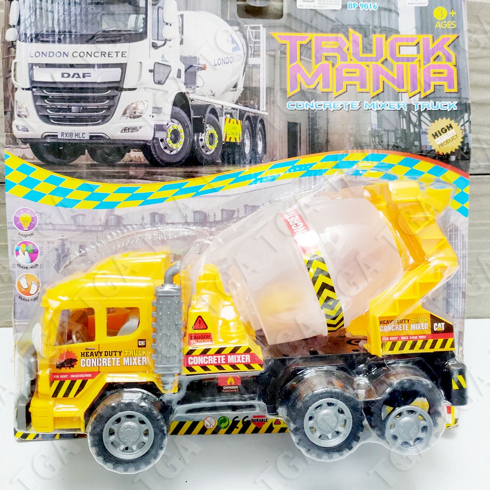 TRUK MANIA MOLEN 9016 MAINAN TRUK KONSTRUKSI CONCRETE MIXER PENGADUK SEMEN