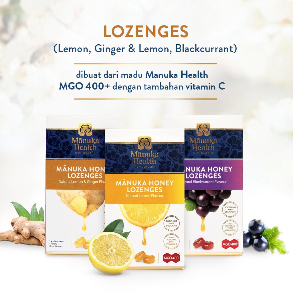 BPOM Manuka Health Lozenges Manuka Honey MGO 400+ Permen Madu