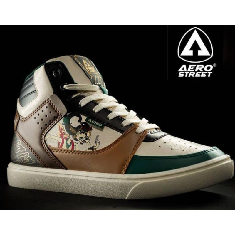 aerostreet hoops wayang Natural hijau tua coklat