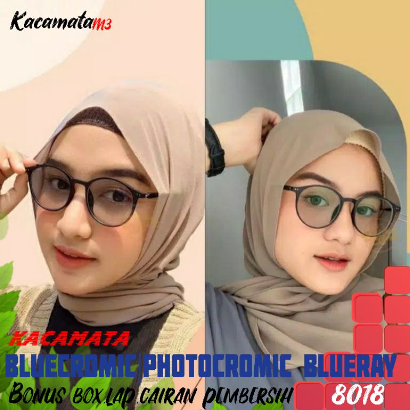 kacamata lensa bluecromic atau photocromic blueray bisa normal minus plus cilinder tergantung permintaan sampai minus 5 cyl 2 harga masih sama tulis saja pesanan kaka di catatan saat order free box lap cairan pembersih kode 8018 size 53-16-140