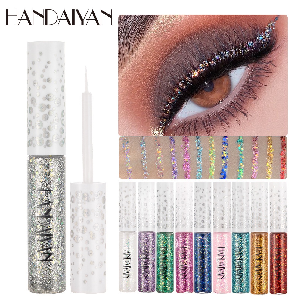 HANDAIYAN  Eyeliner Eyeshadow Starlight Waterproof 12colors  Long Lasting Party Shining Sequins Liquid Eye Liner Shimmer Eye makeup