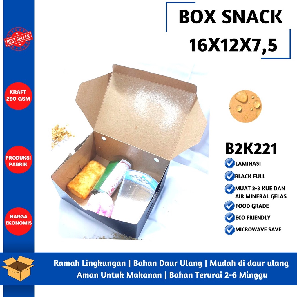 Box Snack Snack Box 16X12 Bahan 290 Gsm (B2K221-Laminasi)