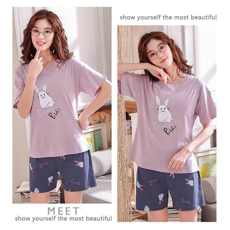 Baju tidur hotpants wanita bahan spandek import