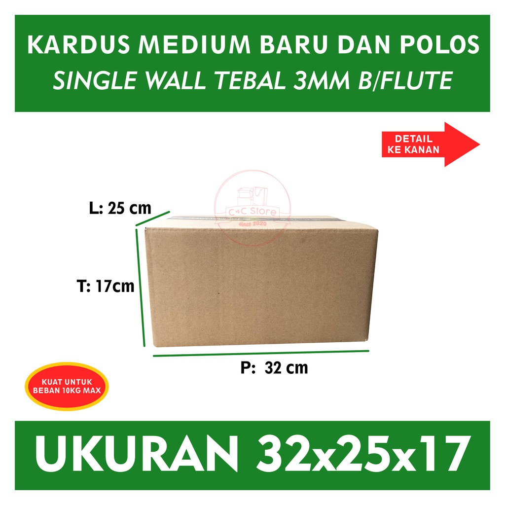 

Kardus Karton Box Polos Corrugated 32x25x17