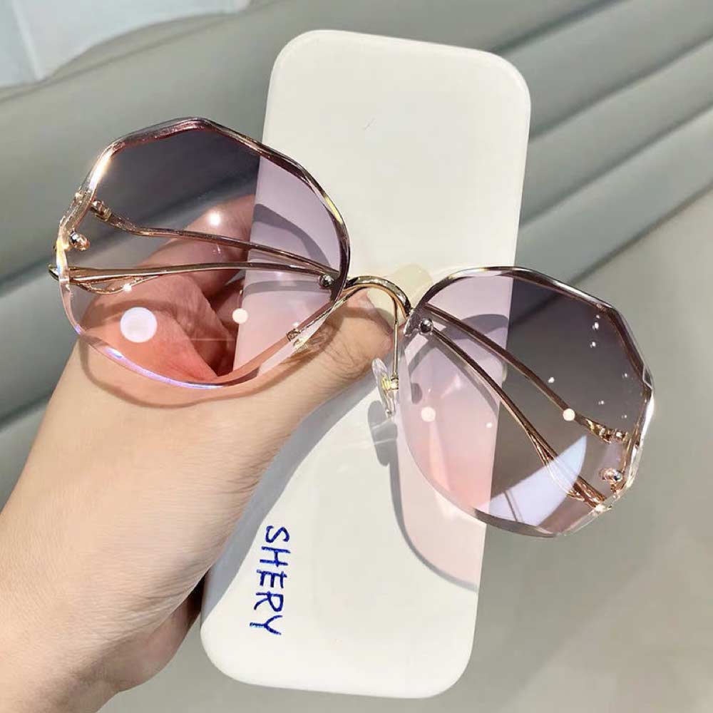 Kacamata UV400 [ Grey Pink ] Anti Radiasi - Sunglasses Wanita Korea - HM8101