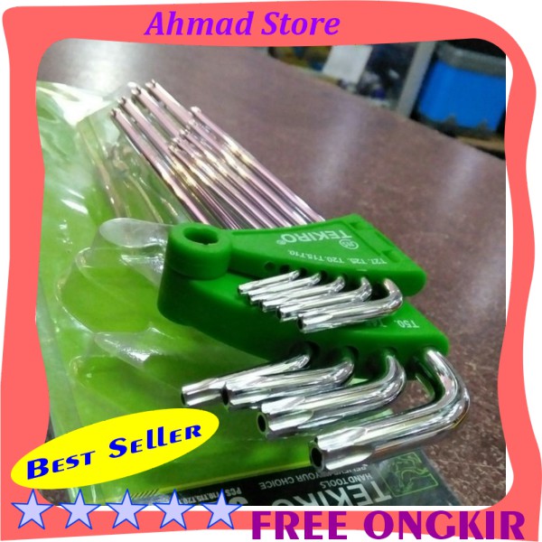 TERLARIS  Kunci L bintang set lubang lobang bolong tengah TEKIRO Long panjang