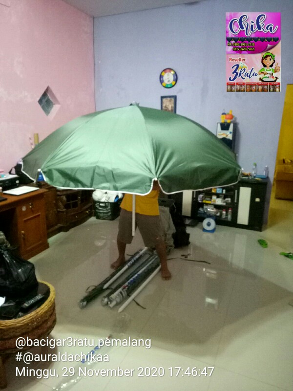 Payung Tenda 260cm Lapis Silver Payung Pantai Cafe Bazar Pkl