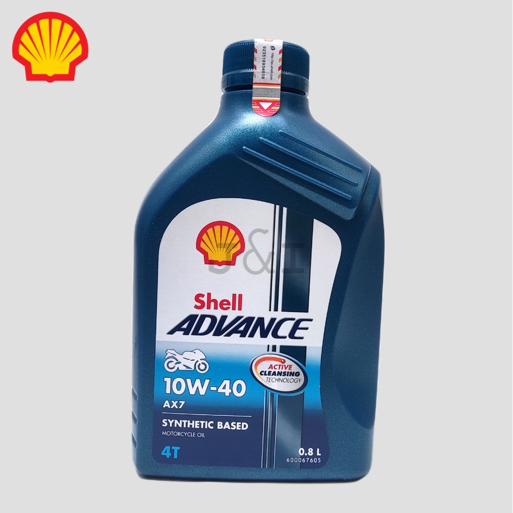 Oli Shell Advance AX7 10W-40 API SN JASO MA2 0.8 Liter