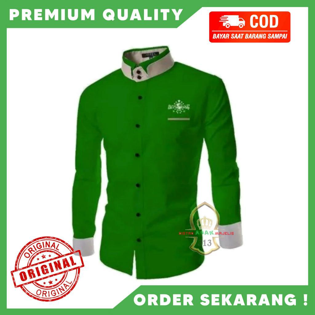 Kemeja Koko NU Kemko NU Hijau Double Kerah Best Seller Berkualitas / Baju Koko NU