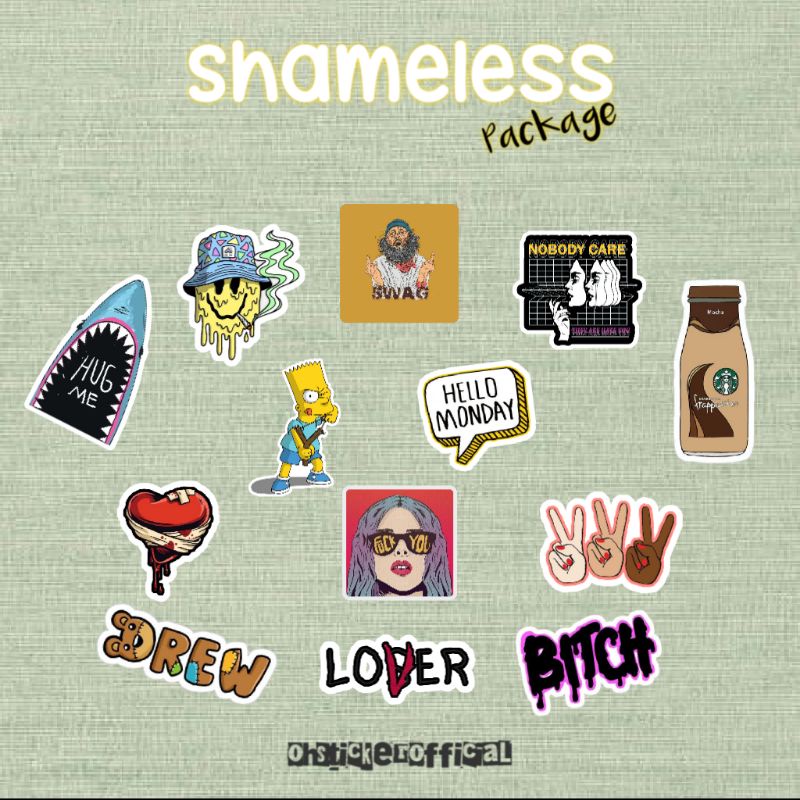 

STICKER TIMBLR CASE HANDPHONE LAPTOP DECAL MOTOR VINYL SCRAPBOOK SHAMELESS PACKAGE AESTHETIC DIY