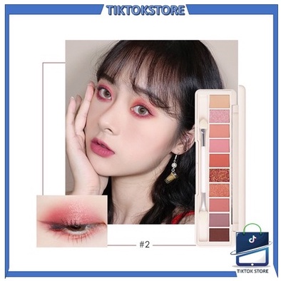 TIKTOK - FOCALLURE 10 Warna Glitter Eyeshadow palette - kosmetik Mata FA158