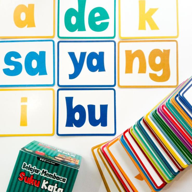 Terbaik.. Flash Card Belajar Membaca Suku Kata
