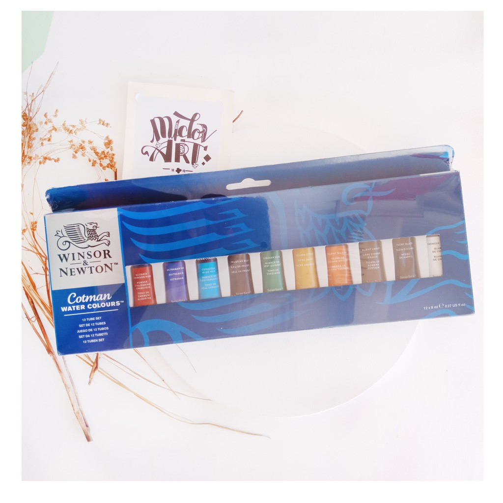 

Winsor & Newton Cotman Watercolour Tube Set 12 Warna 8ml Cat Air