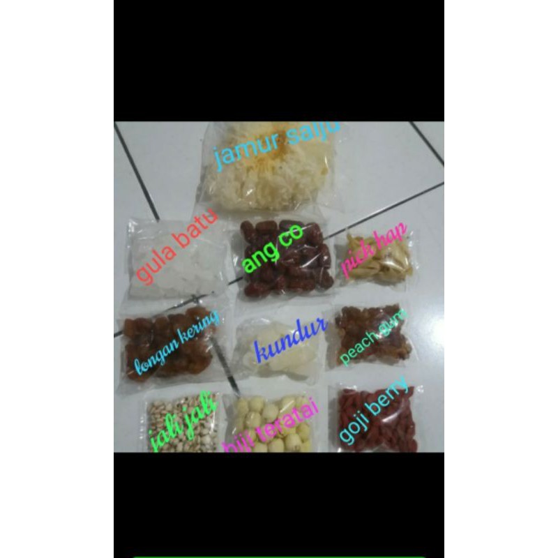 

Peach Gum Collagen Dessert tao jiao asli komplit 10 macam