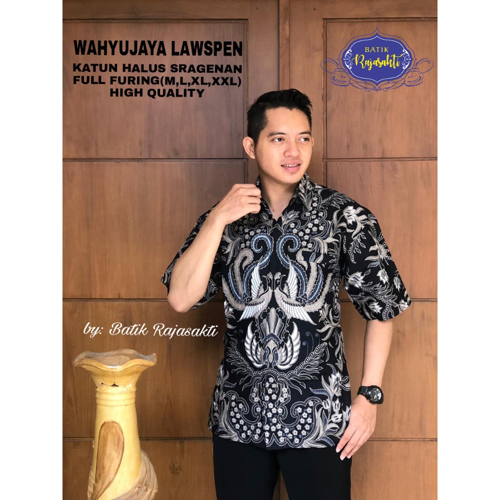 WAHYUJAYA LAWAS RAJASAKTI KEMEJA BATIK SOLO PRIA LENGAN PENDEK PANJANG LAPIS FURING ATASAN PREMIUM MODERN KATUN HALUS MANUK RAJAMANIS CATUR PARANG COLET MERAK JOS GARDAPARI COLET 2  WISHAKA  PERMATA BIRU PEN BLACK DIAMONDPEN PERMATA PUTIH PEN DIAMOND PEN