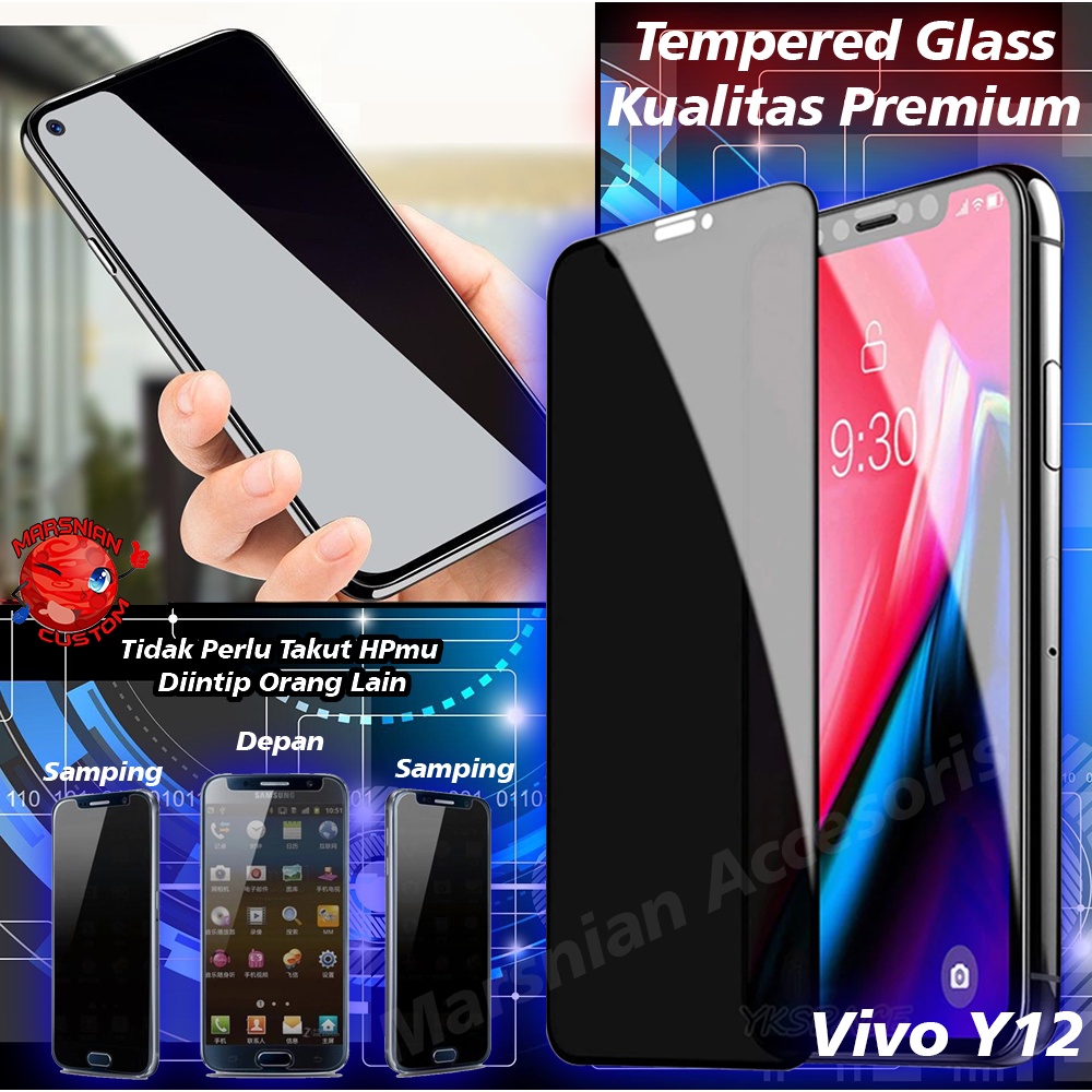 Tempered Glass Vivo Y12 Kualitas Premium Anti Minyak Anti Gores Anti Noda Anti Silau / Pelindung Lay